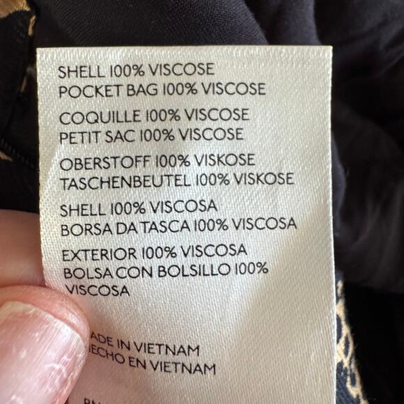 Athropologie High Rise Wide Leg Leopard Pant Pockets Size 14 - Picture 9 of 9